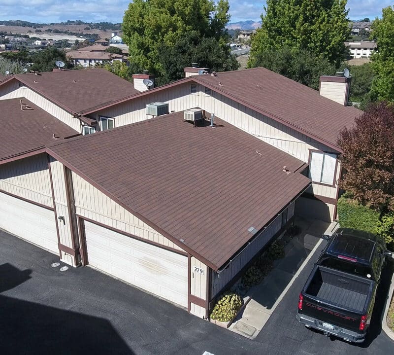 Aerial view of homes in Arroyo Grande California neighborhood